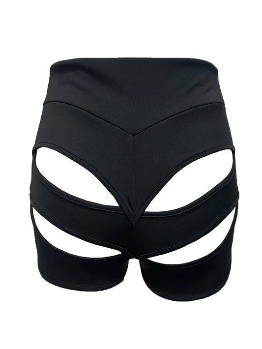 Sexy Tight-fitting High-waisted Cutout Hip-hugging Shorts High-waisted Abdominal Cinching Running And Yoga Pants For Women