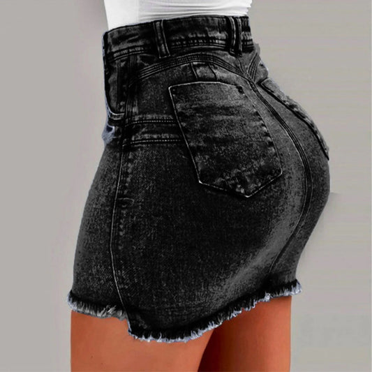 Women’s Sexy Denim Mini Skirt – Casual Summer Knee Length
