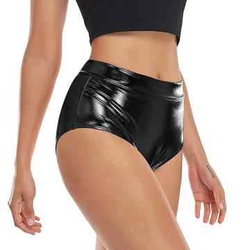 Shiny PU Leather Shorts for Women Sexy Nightclub Short Pants Girls Slim Elastic Waist Shorts Plus Size Comfort Soft Hot Pants