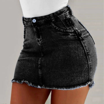 Women’s Sexy Denim Mini Skirt – Casual Summer Knee Length