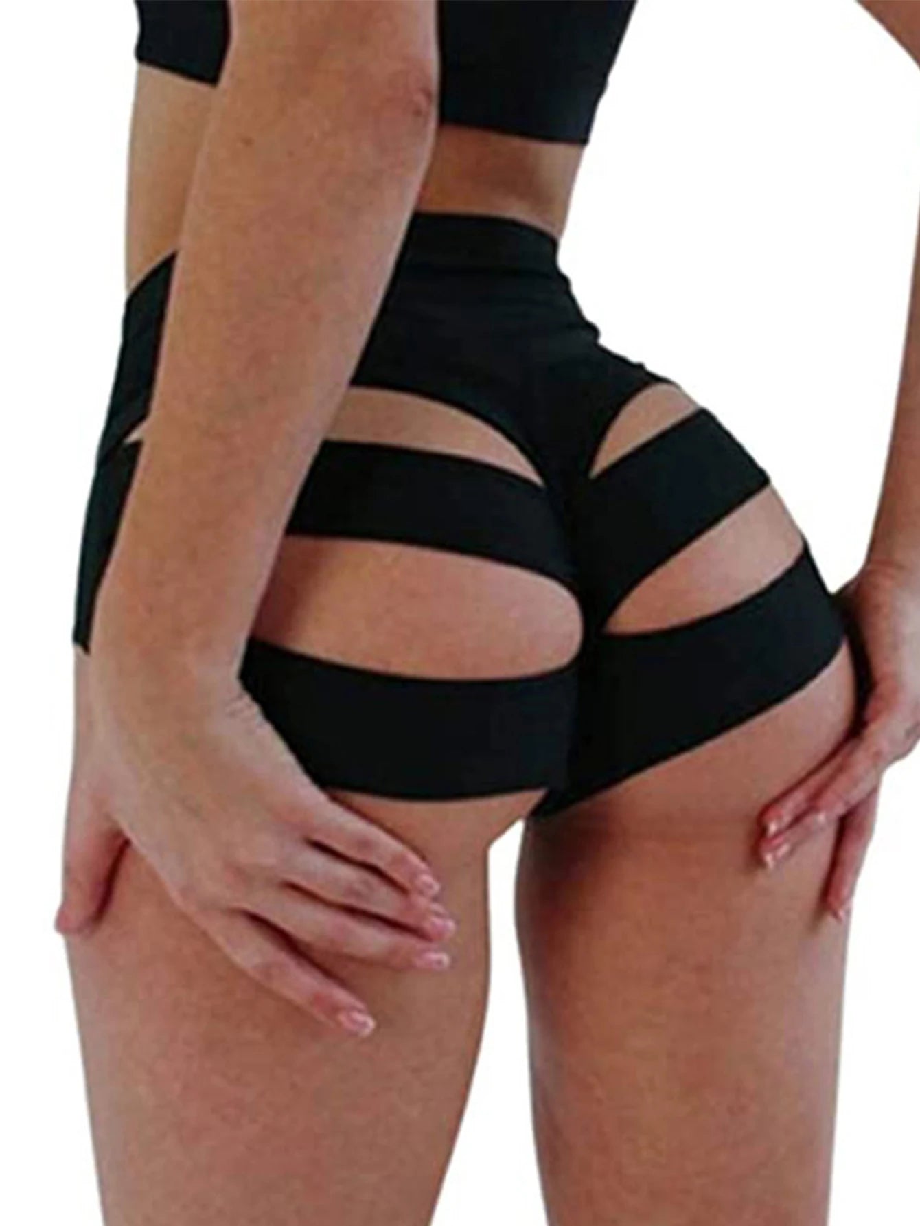 Sexy Tight-fitting High-waisted Cutout Hip-hugging Shorts High-waisted Abdominal Cinching Running And Yoga Pants For Women