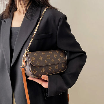 Retro Printed Small Crossbody Bag
